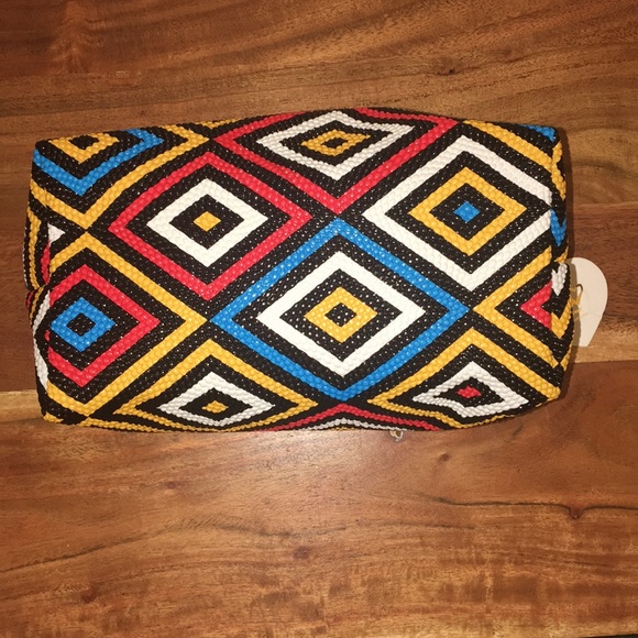 🌺Beautiful Bright Geometric Print Cosmetic Bag - Picture 2 of 5